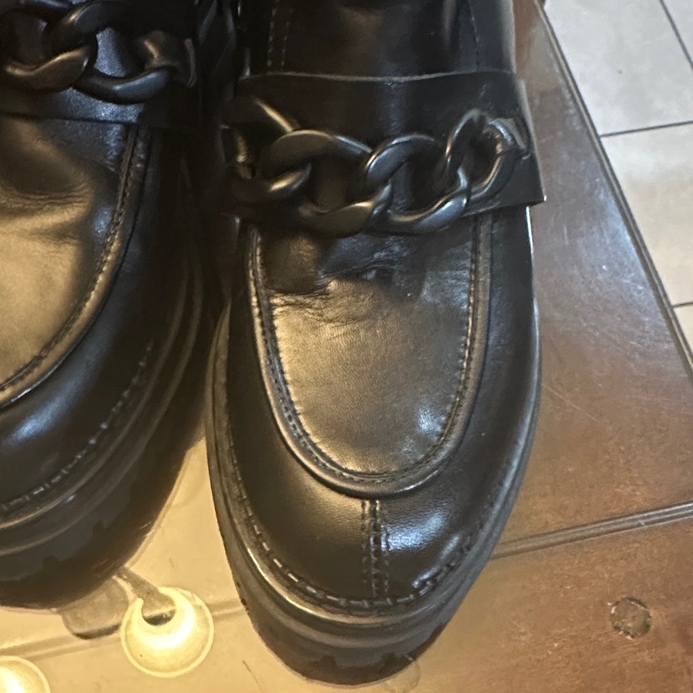 Napoleon made In Italy Black Ankle Boots with Chain Detail size 37 box 4 - Picture 2 of 9